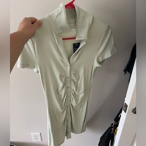 Green ribbed dress Abercrombie